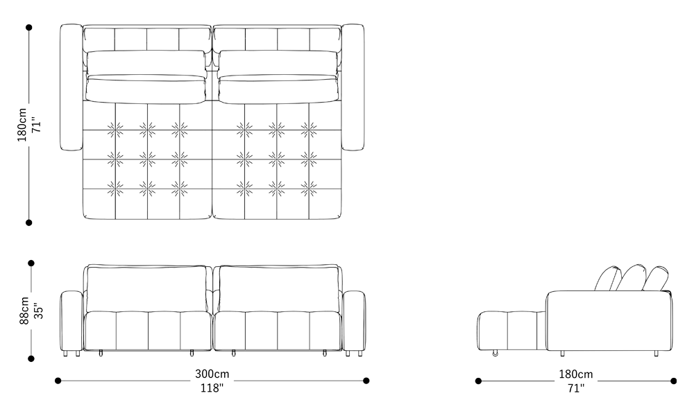 Image of the main dimensions of the product